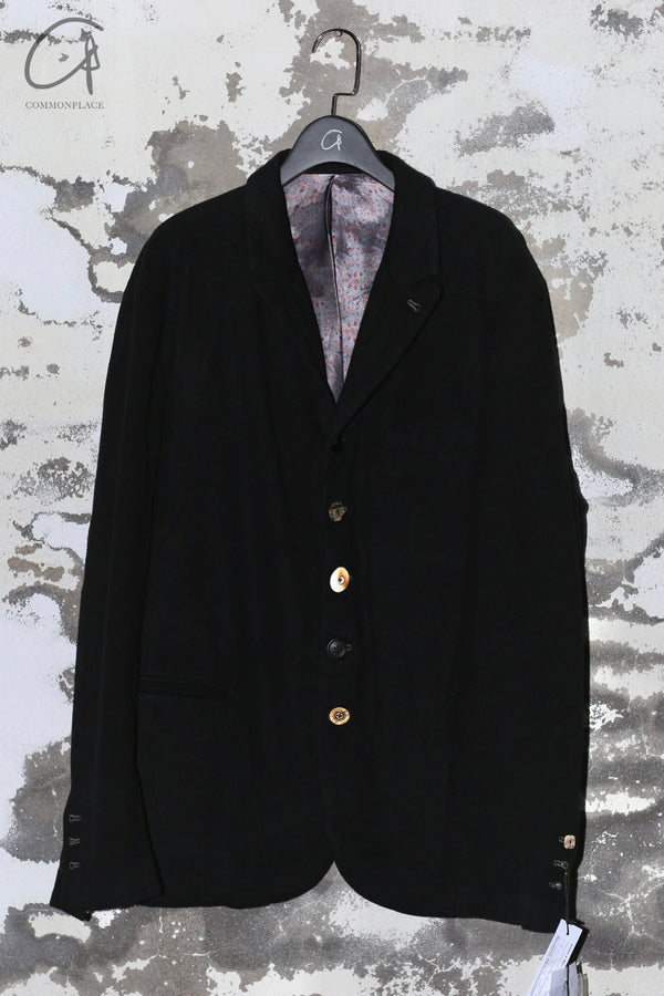 GEOFFREY B. SMALL Silk Cashmere Lined Jacket Italy Handmade Unisex GBS-GJ04special3-SYH Hand Dyed Black Grey Lining GJ04